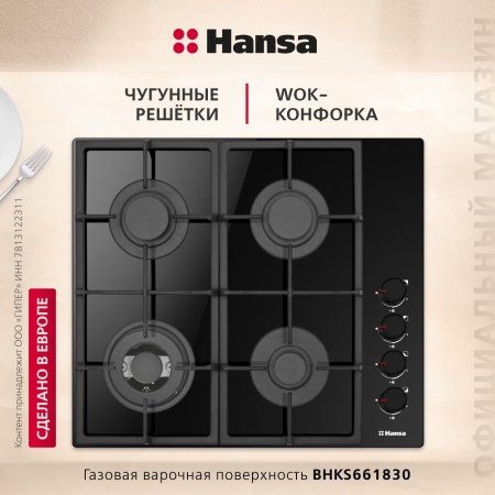 Газовая варочная поверхность Hansa BHKS661830