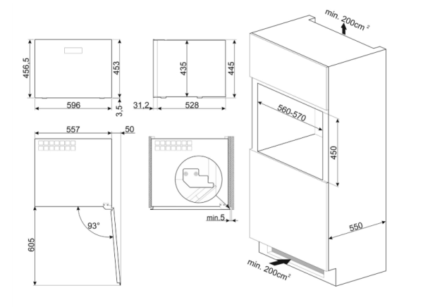 Встраиваемый холодильный шкаф для вина Smeg CVI120B3E