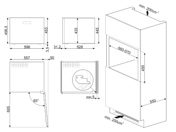 Встраиваемый холодильный шкаф для вина Smeg CVI620NRE