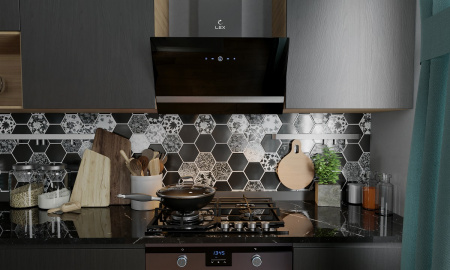 Наклонная кухонная вытяжка LEX Touch Eco 600 Black