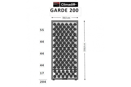 Монотемпературный винный шкаф Climadiff GARDE200