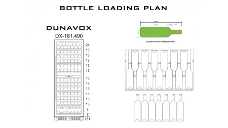 Винный шкаф встраиваемый Dunavox DX-181.490DMBK