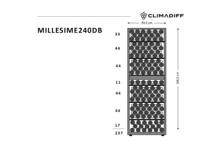 Двухзонный винный шкаф Climadiff MILLESIME240DB