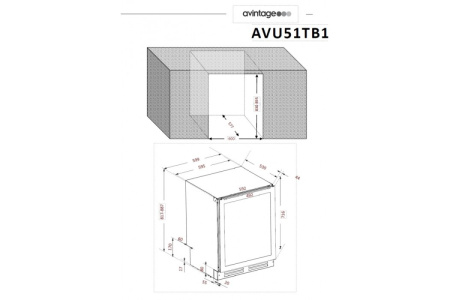 Монотемпературный винный шкаф Avintage AVU51TB1