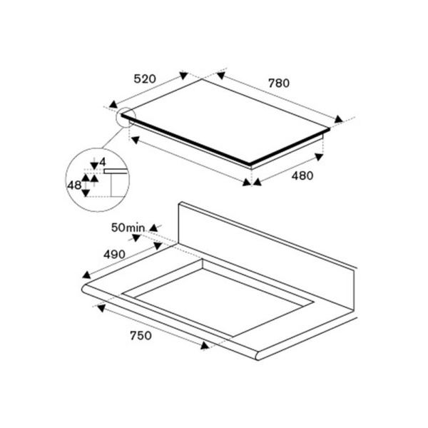 Индукционная варочная панель Bertazzoni P784IC1B2NEE