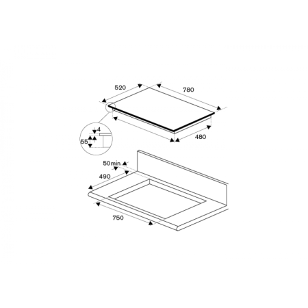 Индукционная варочная панель Bertazzoni P786IM3В2NE