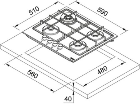 Варочная панель Franke FHSM 604 4G XS C