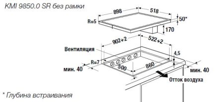 Индукционная варочная панель с вытяжкой Kuppersbusch KMI 9850.0 SR