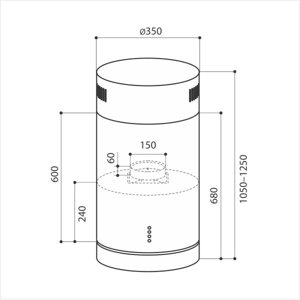Вытяжка Lex Tubo Isola 350 inox