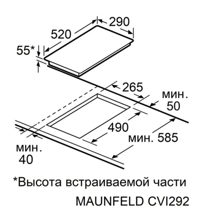 Индукционная варочная панель Maunfeld CVI292S2FWH LUX