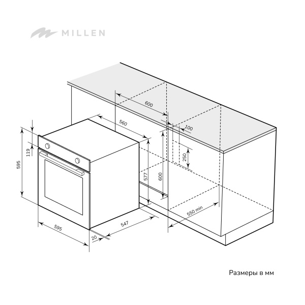 Электрический духовой шкаф MILLEN MEO 6002 BL