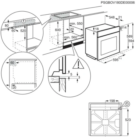 Встраиваемый электрический духовой шкаф Electrolux OEM3H40TX
