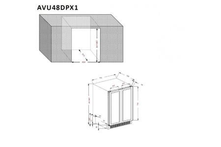 Монотемпературный винный шкаф Avintage AVU48DPX1