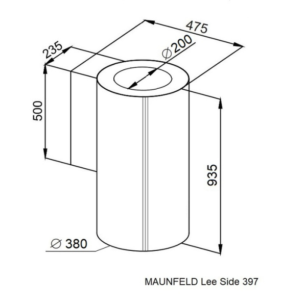 Кухонная вытяжка Maunfeld Lee Side 397 чёрный