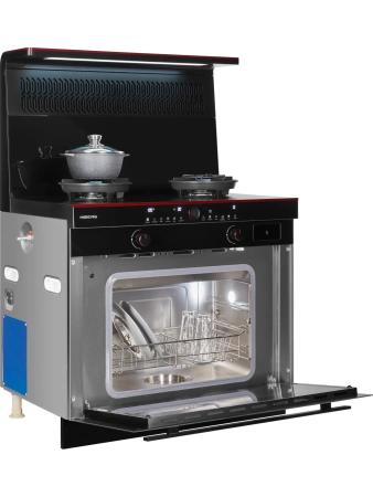 Газовая плита Hiberg S-FEG 92 с вытяжкой i-VM 9120