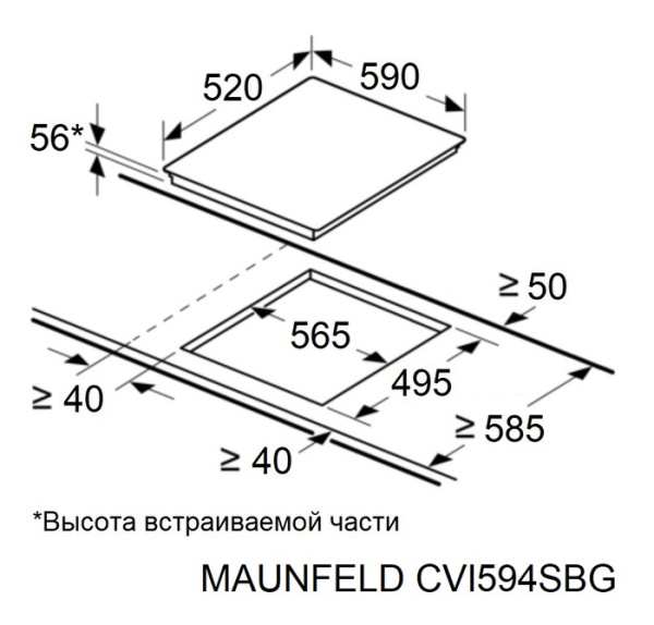 Индукционная варочная панель Maunfeld CVI594SF2LGR