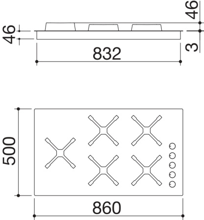 Газовая варочная панель Barazza 1PSP95