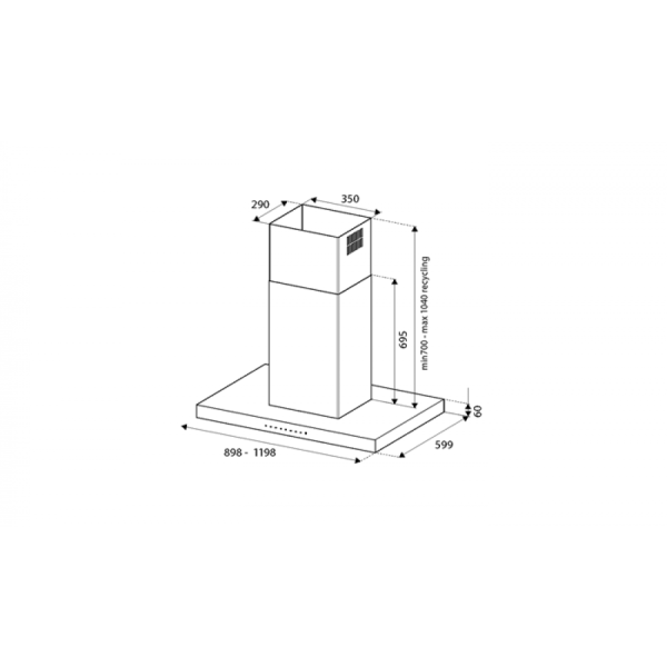 Вытяжка островная Bertazzoni KTI90PRO1XA