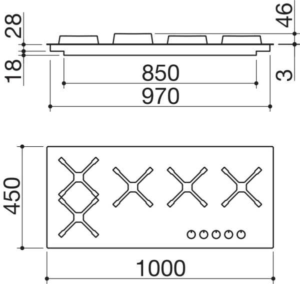 Газовая варочная панель Barazza 1PSP105