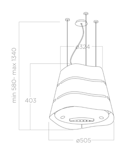 Вытяжка Elica WAVE UX BL MAT/F/51