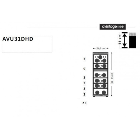 Двухзонный винный шкаф Avintage AVU31DHD