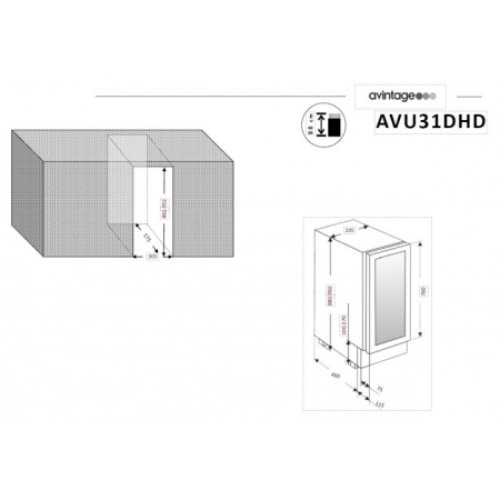 Двухзонный винный шкаф Avintage AVU31DHD