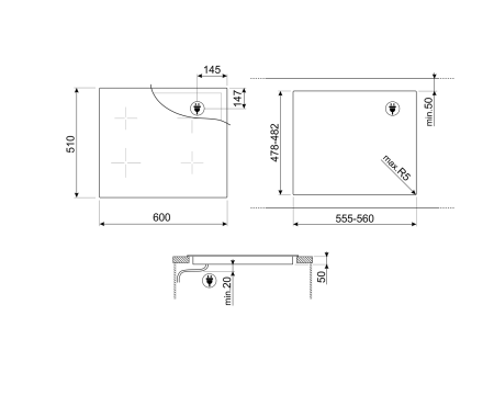 Варочная панель Smeg SIM3644MWH