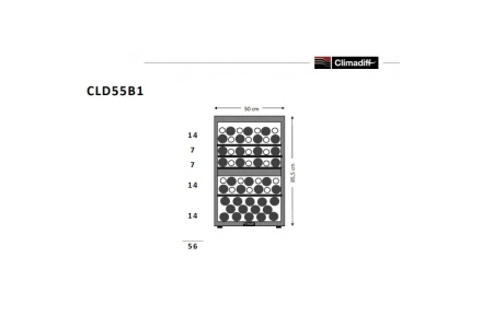 Двухзонный винный шкаф Climadiff CLD55B1