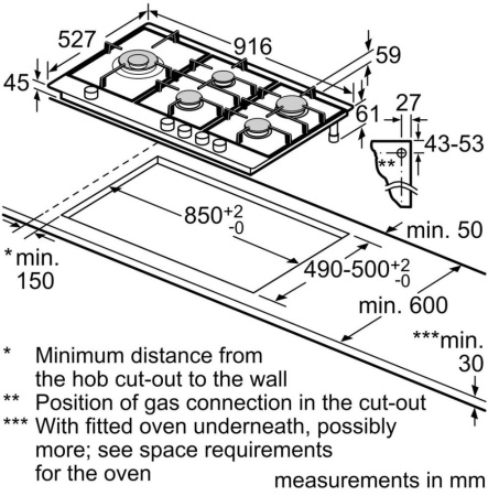 Варочная панель газовая Bosch PRS9A6D70M