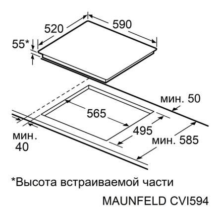 Электрическая варочная панель Maunfeld CVCE594MBK2