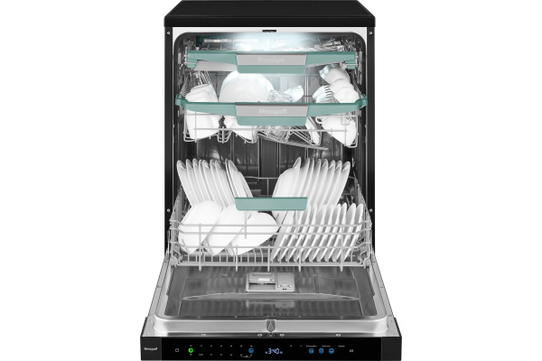 Посудомоечная машина с авто-открыванием и инвертором Weissgauff DW 6114 Inverter Touch AutoOpen Blac