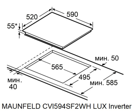 Индукционная варочная панель Maunfeld CVI594SF2MDGR LUX Inverter