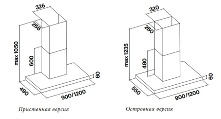 Вытяжка Falmec PLANE IS STEEL 90 PLUS