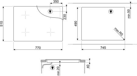 Электрическая варочная панель Smeg SE484EMTD
