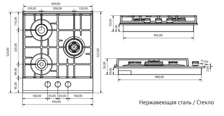 Газовая варочная панель Kuppersberg FQ 42 W