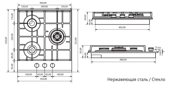 Газовая варочная панель Kuppersberg FQ 42 W