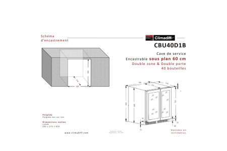 Винный шкаф Climadiff CBU40D1B
