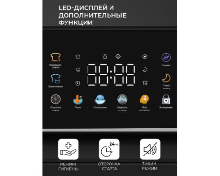 Стиральная машина с инвертором и паром LEX LWM07014BLTHID slim