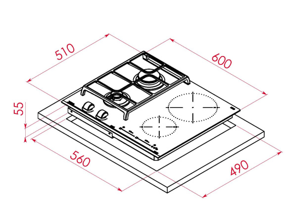 Варочная панель Teka HYBRID JZC 64322 ABN BLACK