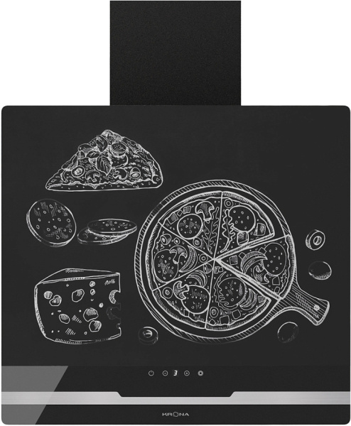 Наклонная вытяжка KRONA DOMENIKA 600 BLACK/INOX S