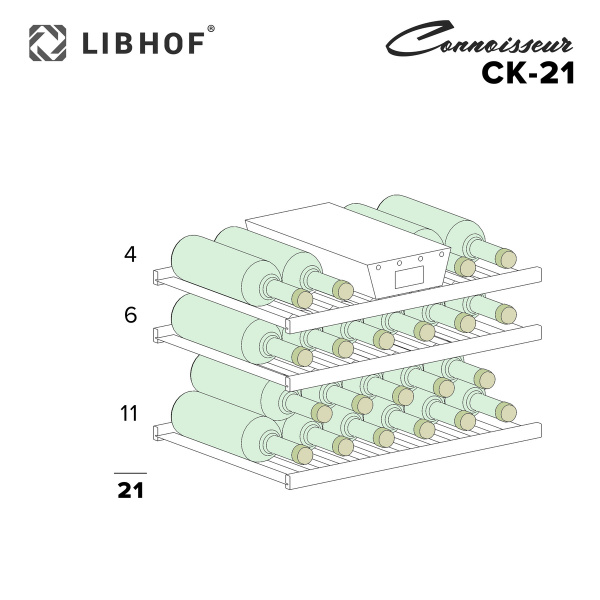 Винный шкаф встраиваемый Libhof Connoisseur CK-21 Black