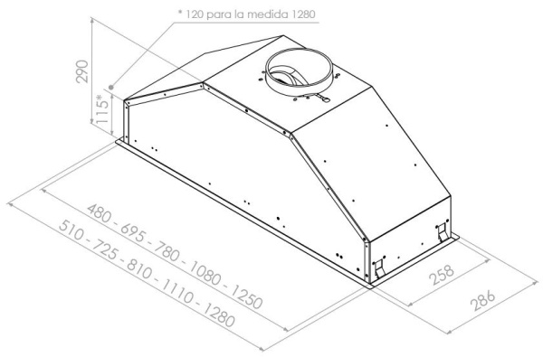 вытяжка Pando GTI/810 INOX V.850 SEC