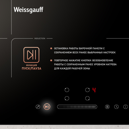Стеклокерамическая панель Weissgauff HI 632 BA