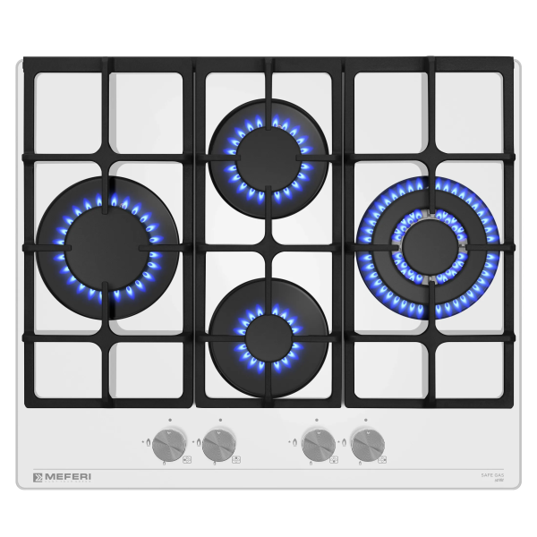 Варочная панель газовая  MEFERI MGH604WH GLASS ULTRA