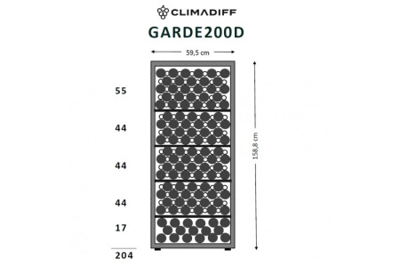 Монотемпературный винный шкаф Climadiff GARDE200D