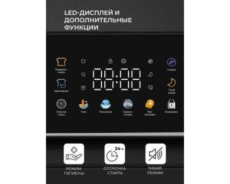 Стиральная машина с инвертором и паром LEX LWM08014WBTHID slim