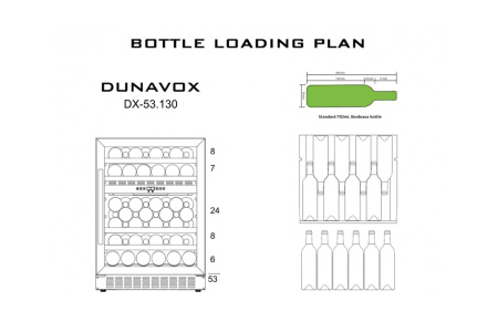 Винный шкаф Dunavox DX-53.130DWK/DP