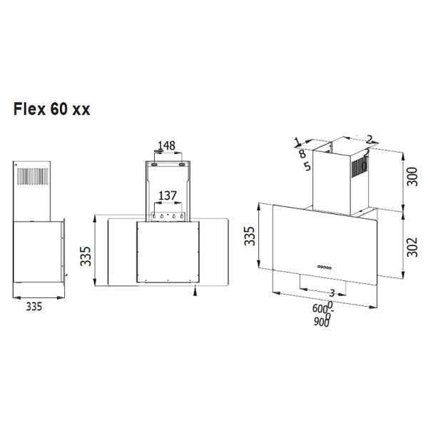 Вытяжка Evelux FLEX 60 BG