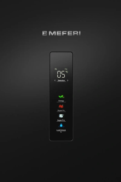 Холодильник с инвертором Meferi MFR185BK TOTAL NO FROST COMBI ULTRA