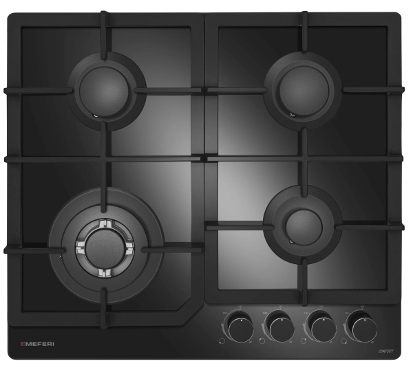 Варочная панель газовая MEFERI MGH604BK GLASS COMFORT